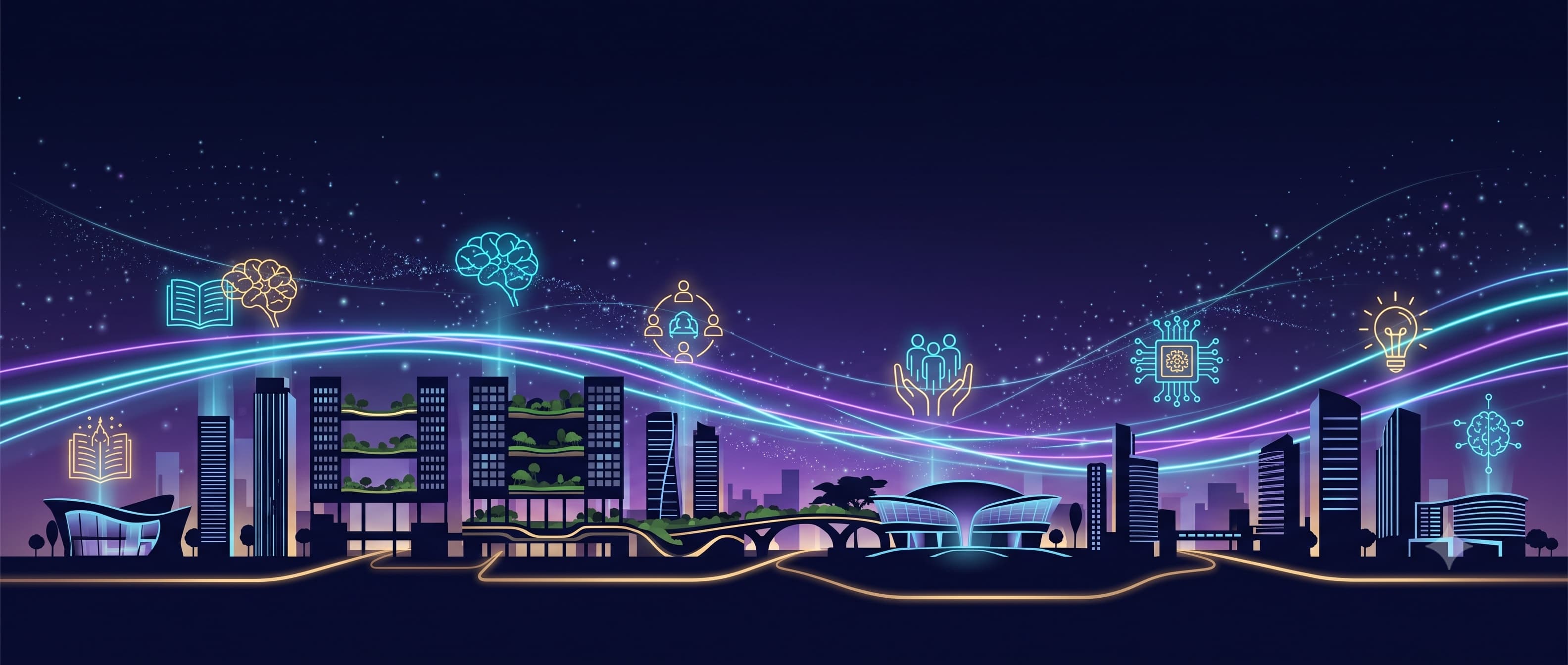 Preview of the 5 festival zones: Playful AR/VR & Robotics, Innovative Startup Showcases, Smart Public Sector Technology, Learning and Skills Pathways, and Community Innovation